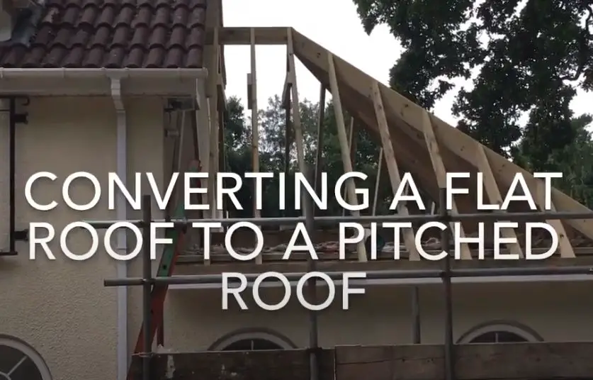 Converting a flat asphalt roof to a pitched one