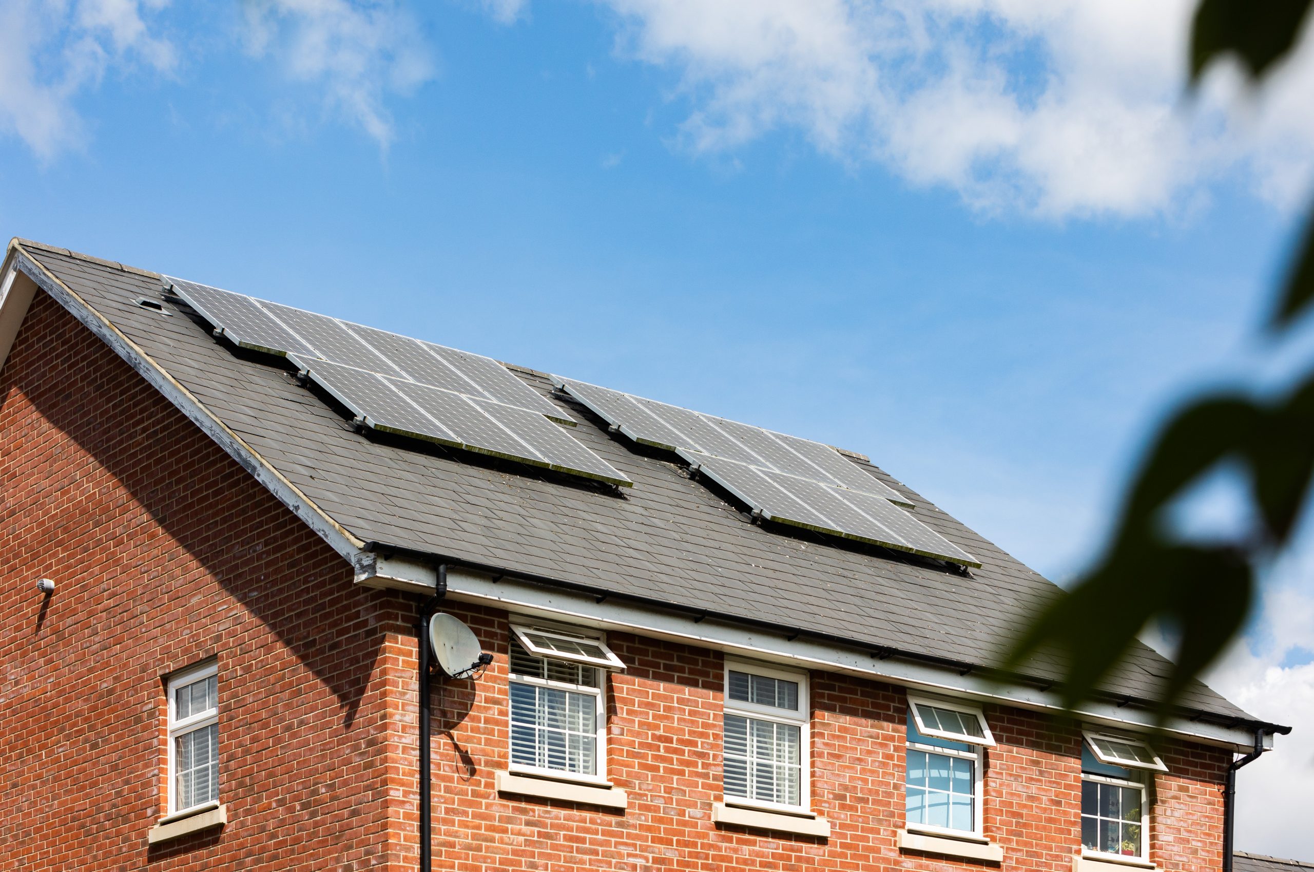 Solar pannels on roof of old building