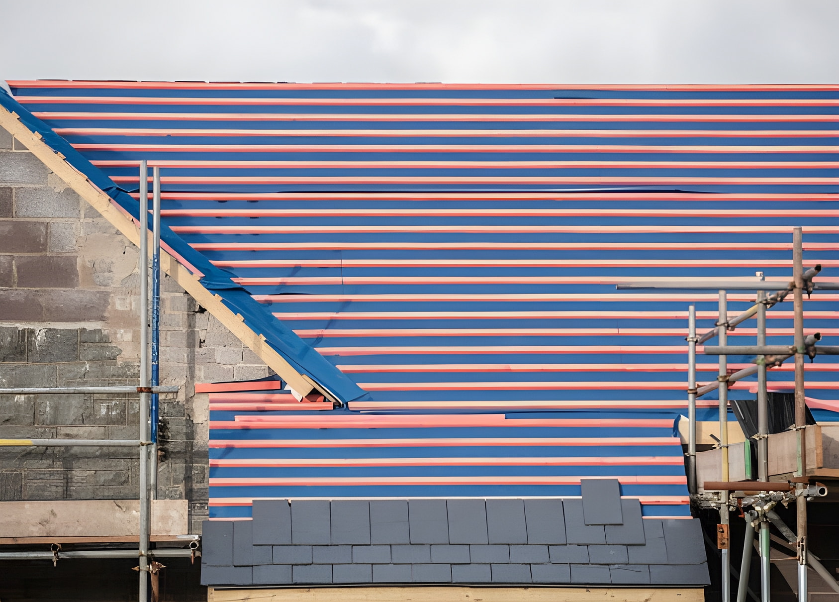 Slate roof installation