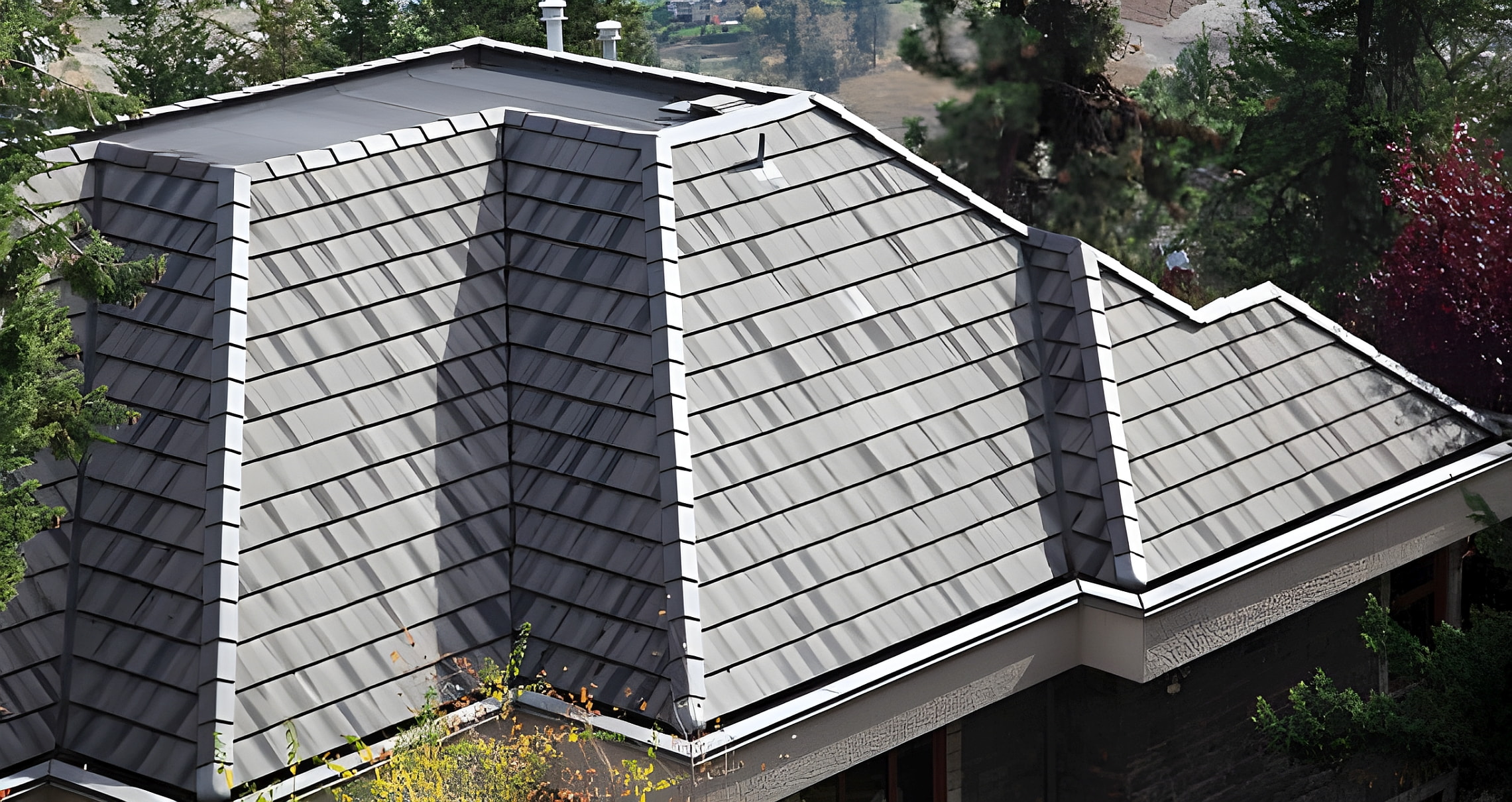 Pitched slate roof